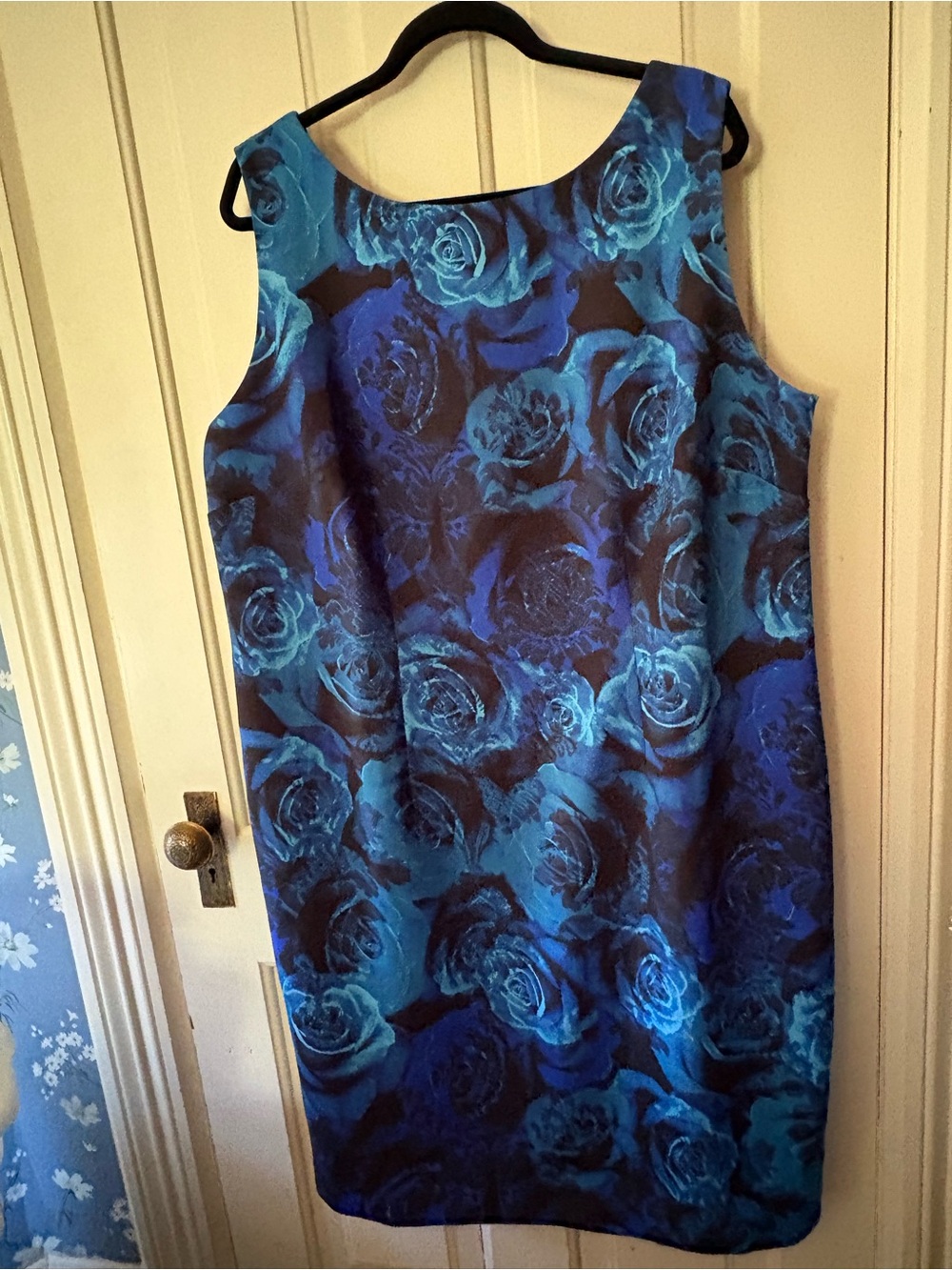 Talbots Blue Floral Midi Sheath Dress